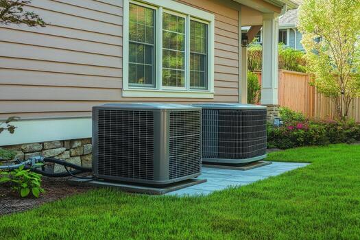 Air conditioning units outside of house